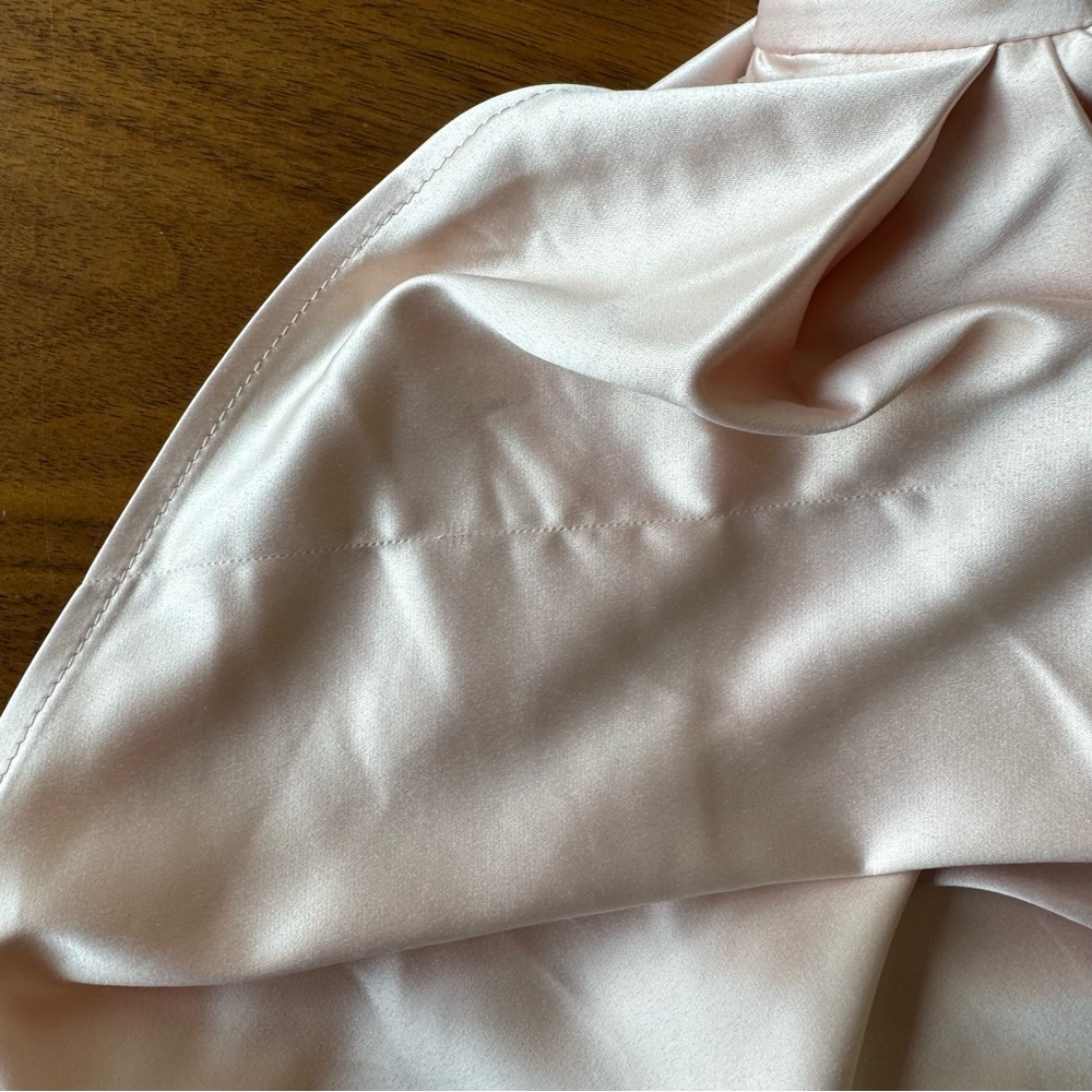 House of CB Coco Nude Satin Drape Back Wrap Dress Medium - Picture 11 of 13